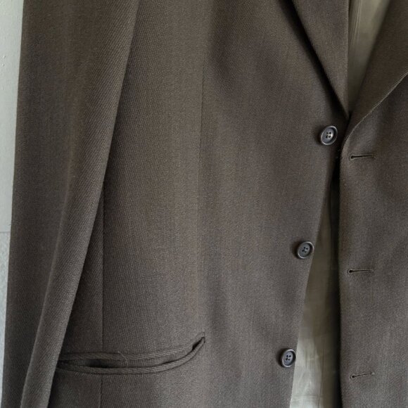 Ultimo Uomo Suit Jacket Mens Brown Green Blazer Size Unknown Measurements Listed - Picture 7 of 9